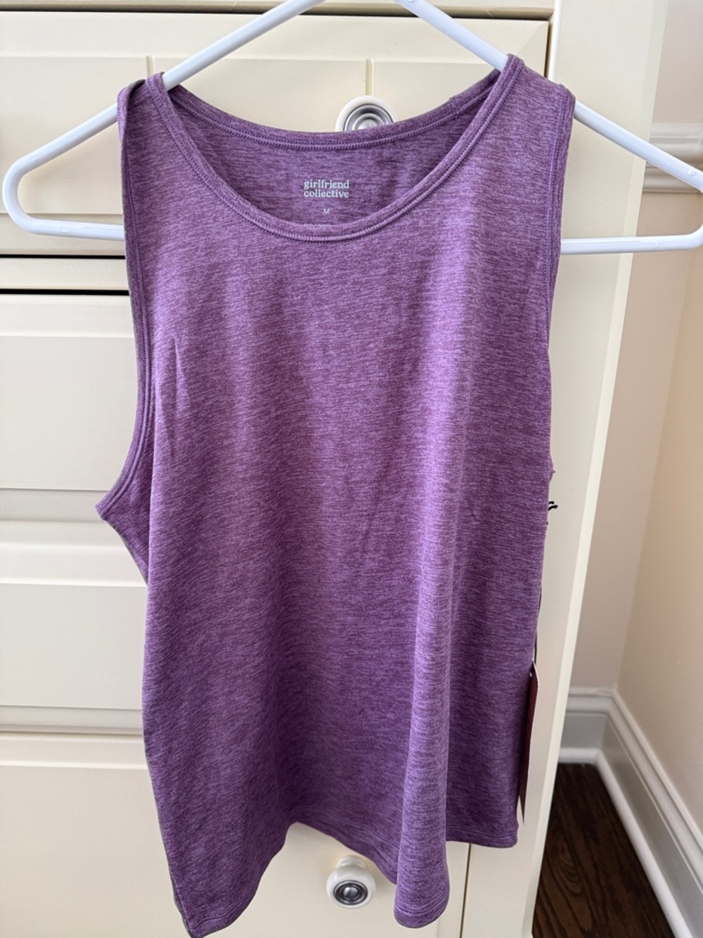 girlfriend collective heathered purple tank top